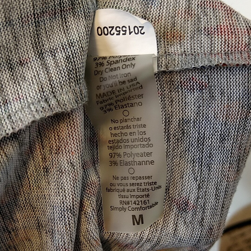 LuLaRoe Lindsay Kimono Women Medium Multicolor Geometric Ikat Open Cardigan - Picture 8 of 8